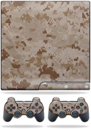 MightySkins Skin Compatible with Sony Playstation 3 PS3 Slim Skins + 2 Controller Skins Sticker Desert Camo