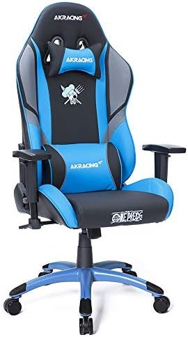 AKRacing One Piece Gaming Chair Desk Chair Sanji Blue Blue Gaming Chair One Piece Collaboration Model Durable PU Leather 180° Reclining Home Remote