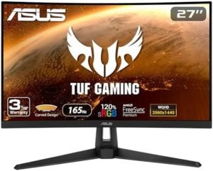 ASUS 27″ 1440P 165Hz 1ms Curved Gaming Monitor with FreeSync – VG27WQ1B