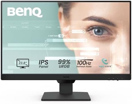 BenQ GW2490 Professional Computer Monitor 24″ FHD 1920x1080p | IPS | 100Hz Gaming | Eye-Care Tech | Low Blue Light | Anti-Glare | Adaptive Brightness | Built-in Speakers | DisplayPort | HDMI X 2