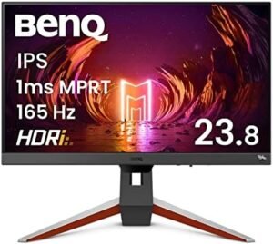 BenQ MOBIUZ EX240 Gaming Monitor 24″ FHD 1080p 165Hz 1ms | IPS | HDRi | sRGB | Color Optimizer | Black eQualizer | Freesync | Eye-Care | Height, Swivel & Tilt | DisplayPort | HDMI | Built-In Speakers