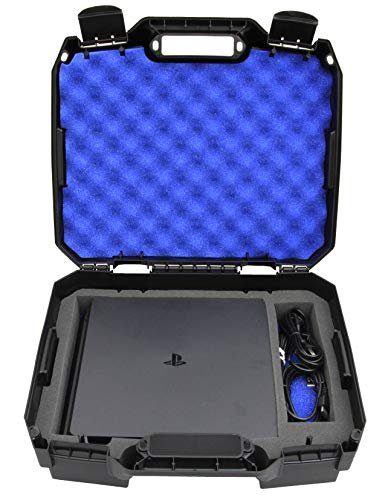 CASEMATIX Travel Case Bag Compatible with PlayStation 4 Slim 1TB Console and Accessories such as Controllers, Games, Cables, Will Not Fit Other PS4 Models, Includes Case Only