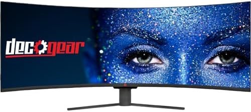 Deco Gear 49″ Curved Ultrawide E-LED Gaming Monitor, 32:9 Aspect Ratio, Immersive 3840×1080 Resolution, 144Hz Refresh Rate, 3000:1 Contrast Ratio (DGVIEW490)