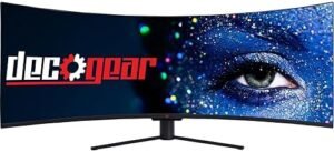 Deco Gear 49″ Curved Ultrawide Gaming Monitor, DQHD 5120×1440, 32:9, 120 Hz, 101% NTSC 100% sRGB, Adjustable, Home Office and Entertainment Workstation