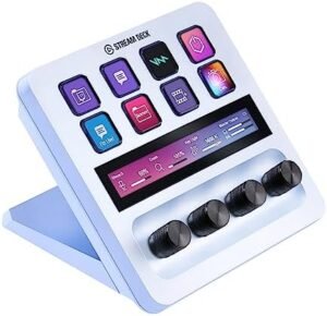 Elgato Stream Deck + White, Audio Mixer, Production Console and Studio Controller for Content Creators, Streaming, Gaming, with Customizable Touch Strip dials and LCD Keys, Works with Mac and PC