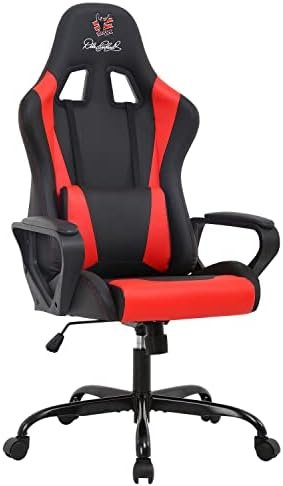 Gaming Chair High Back Office Chair Racing Computer Chair Task PU Desk Chair Ergonomic Swivel Rolling Chair with Lumbar Support for Adults (D3, Red)