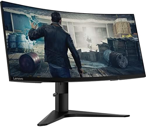 Lenovo G34w-10 34-Inch WQHD Curved Gaming Monitor, 21:9 Ultra-Wide, 3 Side NearEdgeless, AMD FreeSync, 144Hz, HDMI, DP, Adjustable Stand, VESA