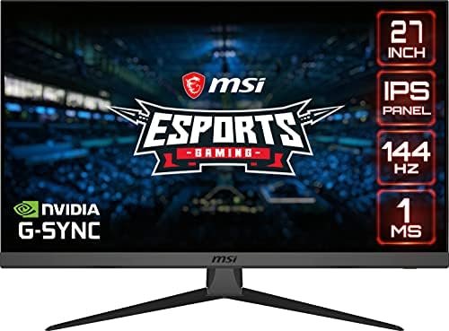 MSI G272, 27″ Gaming Monitor, 1920 x 1080 (FHD), IPS, 1ms, 144Hz, FreeSync, HDMI, Displayport, Tilt