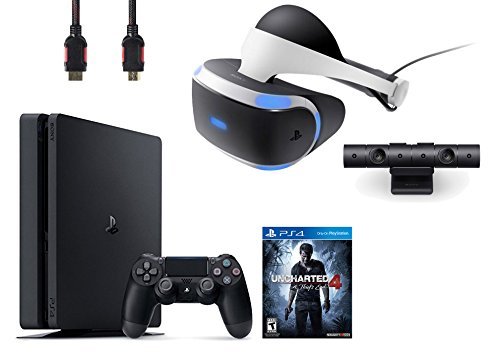 PlayStation VR Bundle 4 Items:VR Headset,Playstation Camera,PlayStation 4 Slim 500GB Console – Uncharted 4