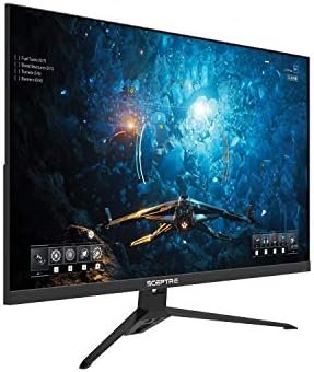 Sceptre 27-inch FHD 1080p IPS Gaming LED Monitor up to 165Hz 144Hz 1ms DisplayPort HDMI, FreeSync FPS RTS Build-in Speakers Gunmetal Black 2022 (E275B-FPT165)