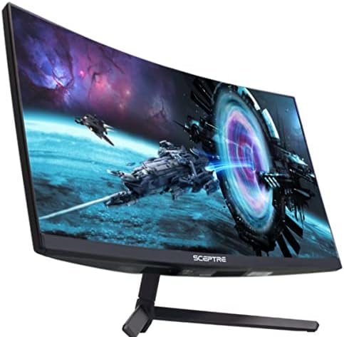 Sceptre Curved 27″ FHD 1080p Gaming Monitor up to 165Hz DisplayPort 144Hz HDMI Edge-Less AMD FreeSync Premium, Build-in Speakers Machine Black 2021 (C275B-1858RN)