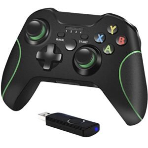 Wireless Controller for Xbox One, 2.4GHZ Game Controller Compatible with Xbox One/One S/One X/One Series X/S/Elite/PC Windows 7/8/10 with Built-in Dual Vibration (Black)