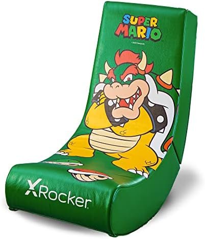 X Rocker Official Super Mario Video Gaming Floor Chair, All-Star Edition Nintendo Collectible, Faux Leather, Foldable, Youth