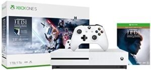 Xbox One S 1TB Star Wars Jedi Console Bundle – Digital download of Star Wars Jedi game – White Controller & Xbox One S Console – 8GB RAM 1TB HDD – Custom AMD Octa-core CPU – 4K Blu-ray & Strea