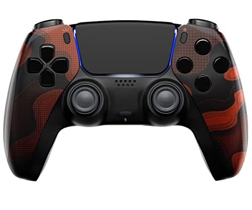 MODDEDZONE Wireless Controller for PS5 with Exclusive and Unique Designs Compatible with PlayStation 5 and PC – The Ideal Christmas Gift for Gaming Enthusiasts – Expertly Crafted in USA Red Camo