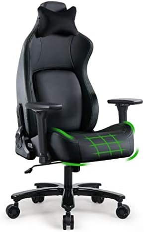 Blue Whale Big and Tall Gaming Chair for Adults 450lbs -Ergonomic Heavy Duty Office Chair with Widen Metal Base, Effective Lumbar Support and 4D Armrest High Back Large Size Computer Chair