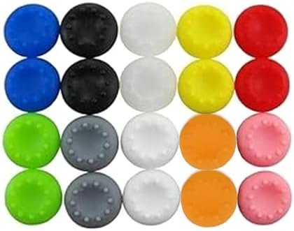 20 Pcs No-Slip Thumb Grips, Universal Edition for Nintendo Switch Pro, Playstation 4 (PS4), Playstation 5 (PS5), 10 Colors