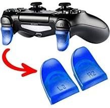 2Pairs L2 R2 Trigger Extenders Buttons for Playstation 4 PS4 PS4 Slim Pro Controller Clear Blue