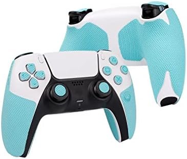 Controller Grips Compatible with Playstation 5 DualSense, Anti-Slip, Sweat-Absorbent, Textured Skin kit, for PS5 Controllers Handle Grips, Buttons, Triggers, D-pad (Pro Version – Blue)