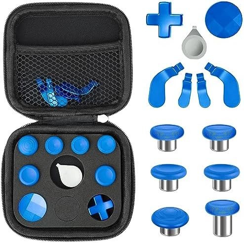 Controller Paddles Thumbstick Accessories Replacement – for Xbox One Elite Controller Series 2 Core Joystick Kit Parts Back Paddle Thumb Sticks Buttons Component Pack Accessory 13in 1 （Blue ）