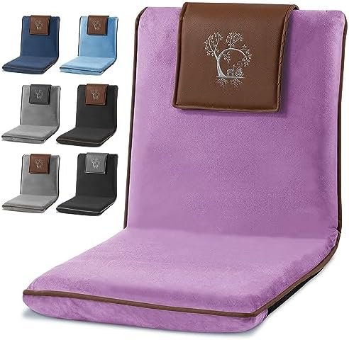 Japanese Meditation Floor Chair with Back Support for Adults – Premium Meditation Chair with Adjustable & Foldable Back for Seating, Yoga & Gaming — Folding Backjack Chairs with Backrest for Adults