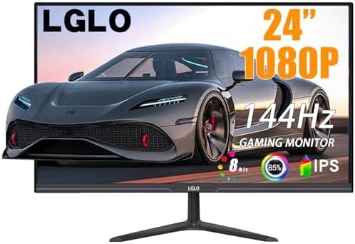 LGLO 24 Inch FHD LED Monitor, Computer Monitor with IPS Display144Hz Gaming Monitor, Built-in Speaker, VESA, Tilt Adjustable, Eye Care