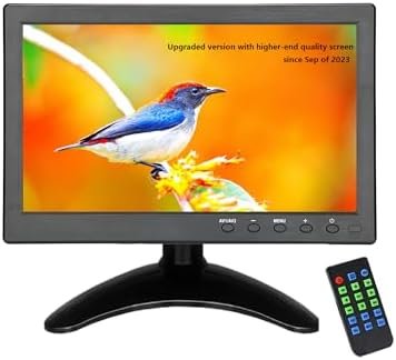 LONCEVON 10 inch Portable HDMI Monitor Mini VGA Monitor Screen for PC/Camera/TV/Raspberry PI/Gaming; 1024×600 Pixel Support 1920x1080P Resolution; with Dual Speakers and USB Port