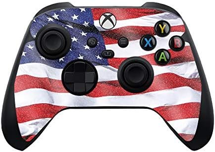 MIGHTY SKINS Glossy Glitter Skin Compatible with Xbox Series X and S Controller – American Flag | Protective, Durable High-Gloss Glitter Finish | Easy to Apply and Change Styles | Made in The USA