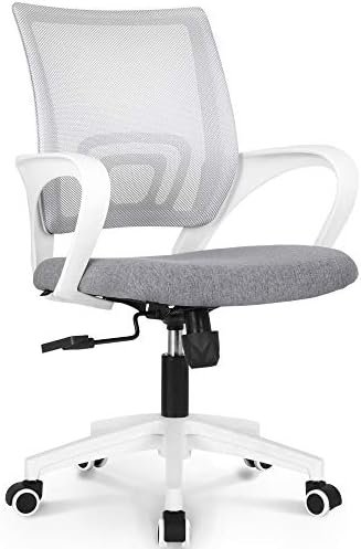 NEO CHAIR Office Computer Desk Chair Gaming-Ergonomic Mid Back Cushion Lumbar Support with Wheels Comfortable Blue Mesh Racing Seat Adjustable Swivel Rolling Home Executive (Grey)