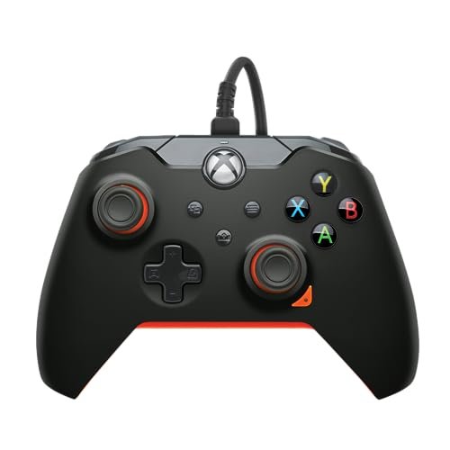 PDP 049-012-GO Gaming Controller Black, Orange USB Gamepad Analogue/Digital PC, Xbox, Xbox One X, Xbox Series S, Xbox Series X