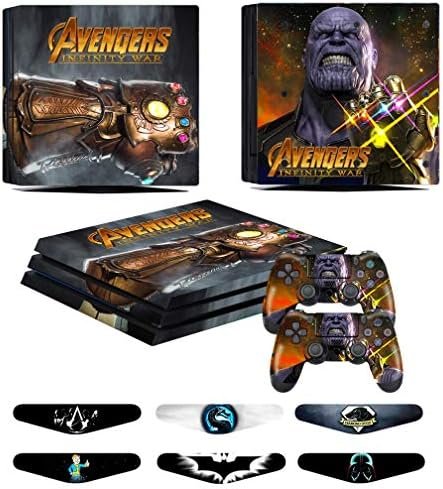 PS4 Pro Skins – Decals for PS4 Controller Playstation 4 Pro – Stickers Cover for PS4 Pro Controller Sony Playstation Four Pro Accessories with Dualshock 4 Two Controllers Skin – Thanos