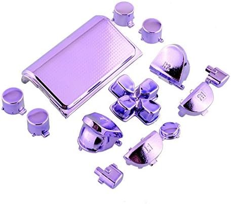 Replacement Full Buttons Custom Mod Kit Set for Sony Playstation 4 PS4 Controller Chrome Purple