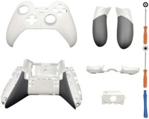 Replacement Housing Shell Case for Xbox One Elite 1st Controller, Front Back Shell Faceplate Cover + Side Rails + LB RB Bumper Triggers Button Accessories