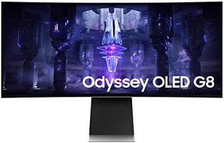 SAMSUNG 34-Inch Odyssey G85SB Series QD-OLED Ultra WQHD Curved Gaming Monitor, 175Hz, 0.03ms, DisplayHDR True Black 400, AMD FreeSync Premium Pro (Renewed)