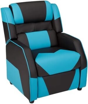 SNUGWAY, Gaming Chair, with Footrest, Armrest, Headrest & Lumbar Support Kids Recliner, Blue