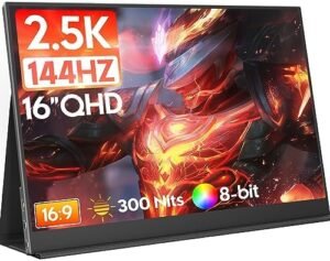 ZSCMALLS 16” 2.5K 144Hz Portable Gaming Monitor...