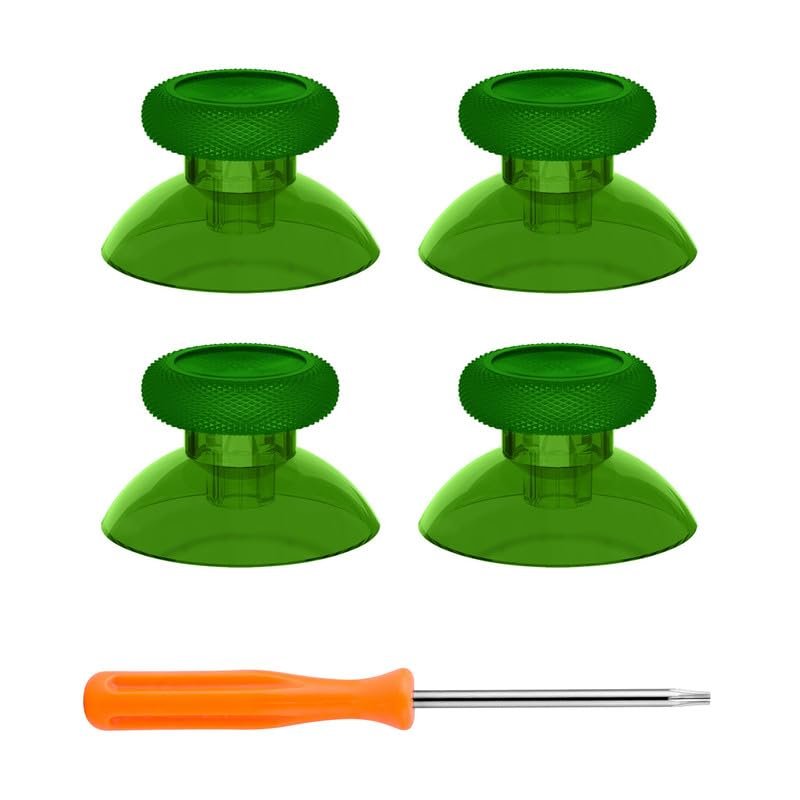 eXtremeRate Thumbsticks for Xbox Series X|S, 4PCS Replacement Joysticks Repair Kit for Xbox Wireless Controller, Custom Accessories Analog Stick for Xbox One S/X/Elite Controller – Clear Green