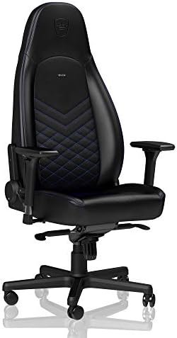 noblechairs ICON Gaming Chair and Office Chair with Lumbar Support, PU Faux Leather, Black/Blue