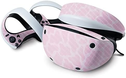 MightySkins Carbon Fiber Skin Compatible with Sony Playstation VR2 – Pink Giraffe | Protective, Durable Textured Carbon Fiber Finish | Easy to Apply & Change Styles | Made in The USA