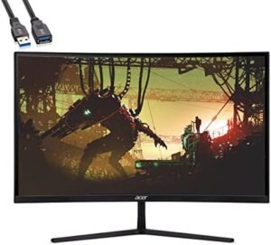 Acer EI322QUR Pbmiippx 31.5″ QHD Curved Gaming Monitor – 2560 x 1440, 1500R Curvature, 165Hz, 1ms VRB, 400 cd/m2, 3,000:1, AMD FreeSync Premium Pro, HDMI + DP 1.4 – BROAG USB Extension Cable