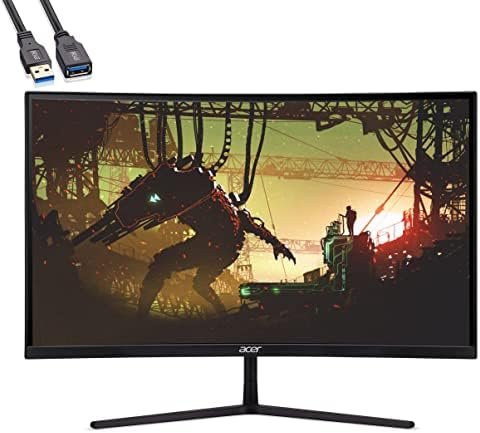 Acer EI322QUR Pbmiippx 31.5″ QHD Curved Gaming Monitor – 2560 x 1440, 1500R Curvature, 165Hz, 1ms VRB, 400 cd/m2, 3,000:1, AMD FreeSync Premium Pro, HDMI + DP 1.4 – BROAG USB Extension Cable