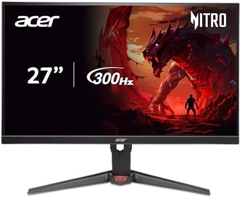 Acer Nitro 27″ WQHD 2560×1440 IPS PC Gaming Monitor | AMD FreeSync Premium | 300Hz | Up to 0.5ms | 99% sRGB | DisplayHDR 400 | ErgoStand | VESA Mounting | 1 x DP 1.4 & 2 x HDMI 2.1 | XV272U F3bmiiprx