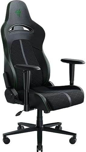 Razer Enki X Essential Gaming Chair: All-Day Comfort – Built-in Lumbar Arch – Optimized Cushion Density – Dual-Textured, Eco-Friendly Synthetic Leather – Adjustable 152-degree Recline – Black