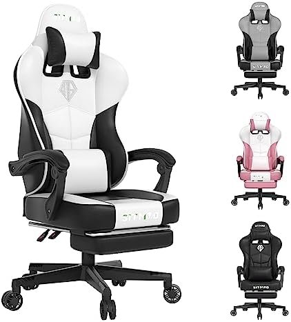 SITMOD Gaming Chair with Massage Lumbar Support, Adjustable Reclining High Back Gaming Chairs for Adults, Swivel Recliner Racing Office Computer Ergonomic Video Game Chair