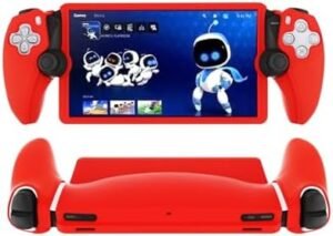 Sillicone Game Controller Split Type Protective Cover Compatible with Sony Playstation Portal, Game Controller Accessories Anti‑Drop Protective Shell, Red