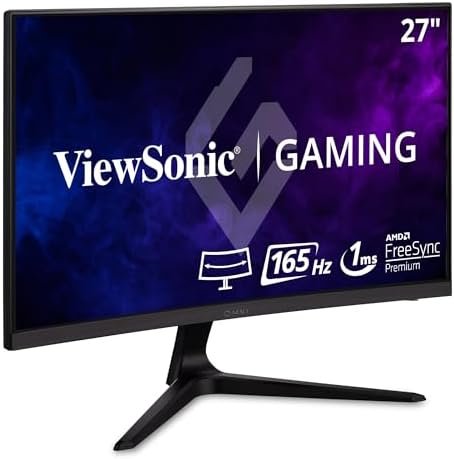 ViewSonic VX2418C 24 Inch 1080p 1ms 165Hz Curved Gaming Monitor with AMD FreeSync Premium, Eye Care, HDMI and DisplayPort (Renewed)