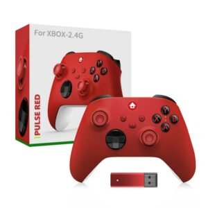 Wireless Gamepad Controller For XBOX Series X/S,Anti-skid Rocker Gaming Handle With 2.4G Wireless Receiver For PC Game Gamepad Accessories(No Batteries) (red)