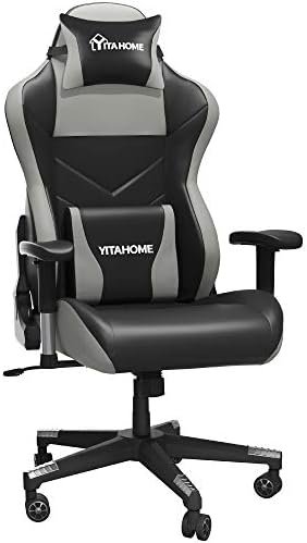 YITAHOME Massage Gaming Chair Big and Tall 350lbs Heavy Duty Ergonomic Video Game Chair High Back Office Computer Chair Racing Style with Headrest and Lumbar Support,Black