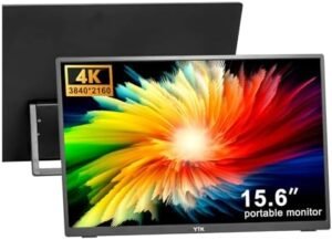 ytk Portable Monitor,15.6 Inch 4K UHD (3840×2160) Portable Computer Monitor, Computer Display Second Screen Gaming Monitor,100% Adobe RGB,400cd/㎡,USB Type-C Dual Monitor for Nintendo (15.6 UHD)