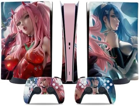 Anime Skins Ps5, Cute Kawaii Vinyl Cover Wrap Sticker Console Controller, Compatible with Playstation 5 Decor Accessories (Digital, Red3), YH-TN-Disc/DigitalPS5